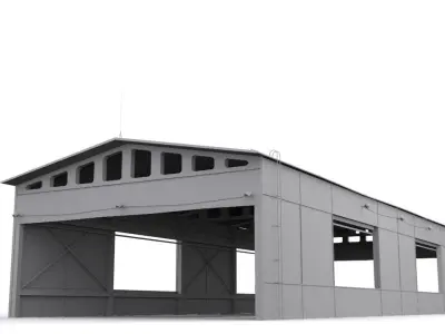 Hangar old rusty barn Low-poly 3D model purchase