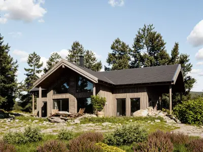 Wooden Cabin 3D Model Modern Architecture IFC SKP OBJ GLB FBX 3D model