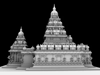 mamallapuram shore temple2 3D model