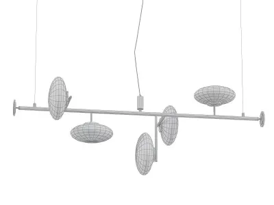 HALFWAY pendant light with four glass balls hanging from ceiling 3D model