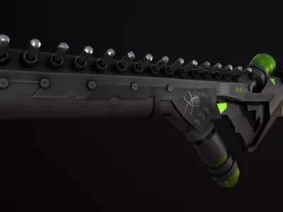 Sci-Fi Weapon - Hard Ops Low-poly 3D model