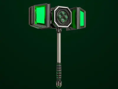 Sci-Fi Hammer09 All PBR Unity UE Textures Included Low-poly 3D model