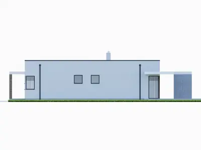 Bungalow 8 - Created with fully parametric Revit Families  Low-poly 3D model