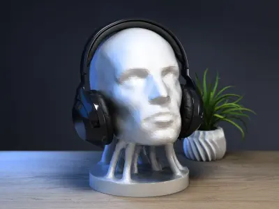 Human abstract Headphone Stand Cyborg Headset Stand 3D print model