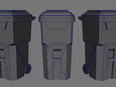 Trash Can Low-poly 3D model