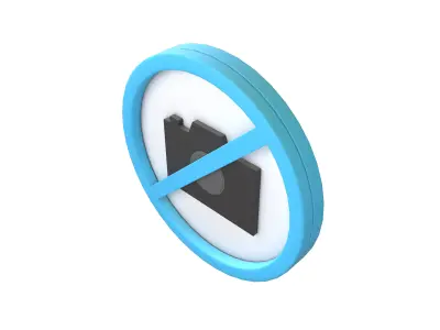 Prohibited Camera Symbol V1 003 Low-poly 3D model