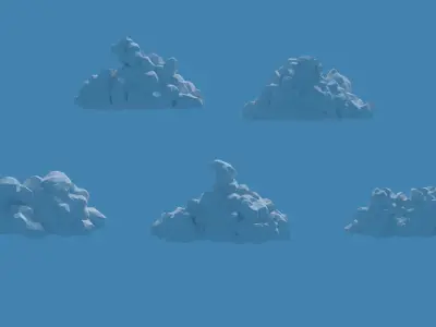 Low Poly Cumulonimbus Clouds Pack 1 3D model