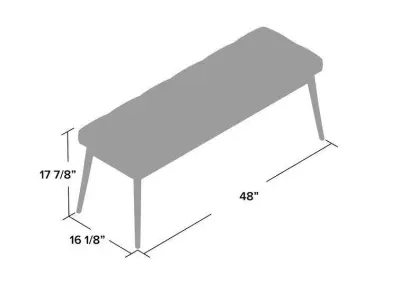 Blaisdell 100 Linen Upholstered Bench - 4 colour 3D model