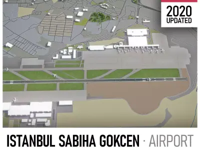 Istanbul Sabiha Gokcen Airport Low-poly 3D model