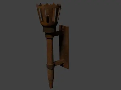 Medieval torch Game of Thrones Style Low-poly 3D model