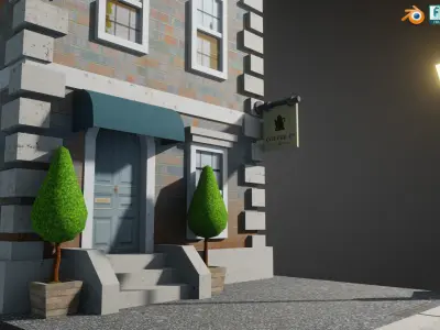 New York Style Apartment Building Low-poly 3D model