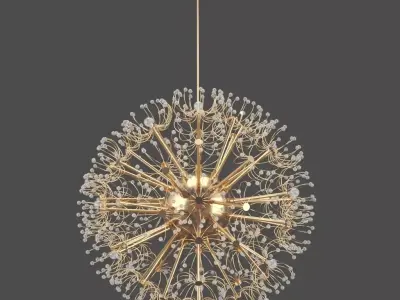 Pendant Lights Modern Dandelion Led Crystal Ball 3D model