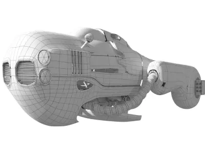Spaceship Post apocalyptic 3D model