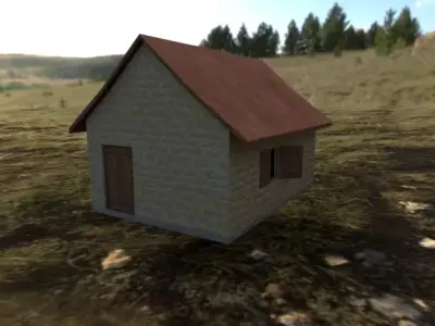 Medieval House Free low-poly 3D model 8