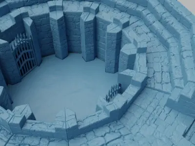 Medieval Small Arena  Tabletop Terrain 28 mm 3D print model
