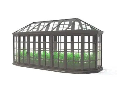 Greenhouses collection greenhouse with grass in it 3D model
