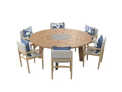 Brick Outdoor dining set 3D model