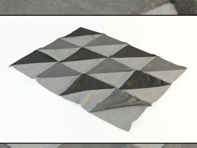 Carpet rug with lines 3D model