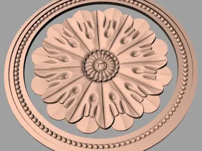 Furniture decoration round flower 3D STL model for CNC E894 3D model
