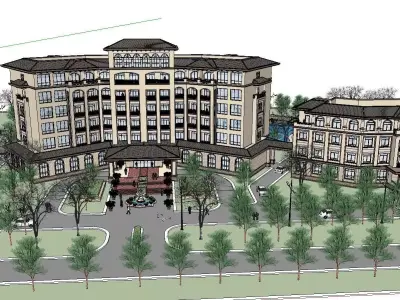 vacation spot-Resort-Fashion Leisure Hotel-0222 3D model