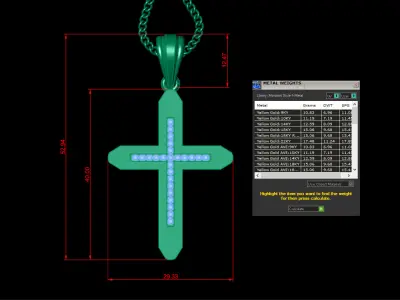 Cross Light Gold 4CP014 3DM STL 3D print model