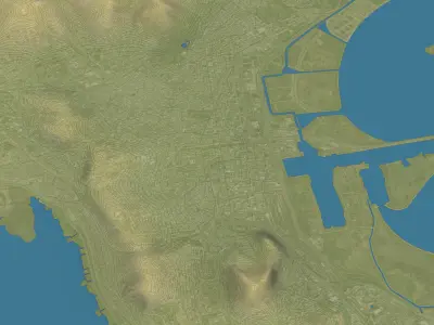 Tunis - Topography Terrain Low-poly 3D model