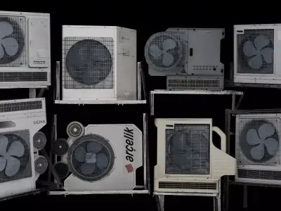 18 Cyberpunk Air Conditioner Low-poly 3D model