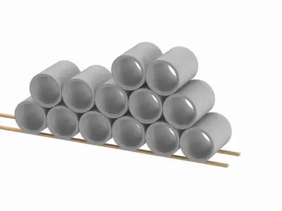 Concrete Pipes Stack  3D model