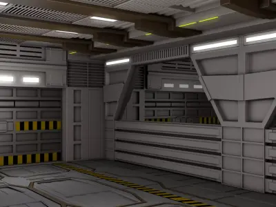 Sci Fi Interior Factory 3D model