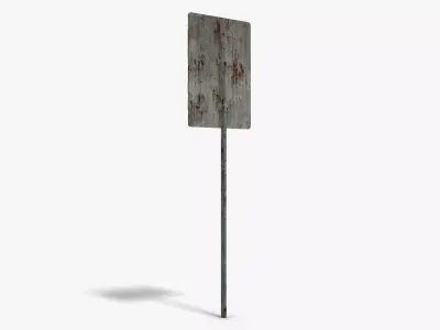 Damaged Sharp Corner Sign Low-poly 3D model