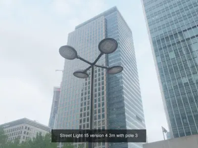 Street Light 15 with pole 3 3D Model Pack