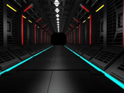Sci fi Tunnel 3D model 6