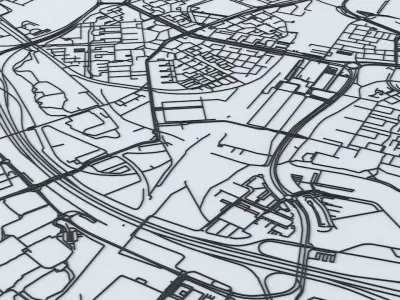 Rotterdam Road Network and Streets 3D model