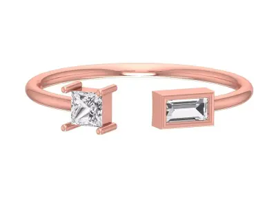 Women Open End Light Weight Band Ring 3D print model 6