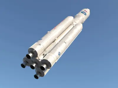 Angara A5 Rocket 3D model