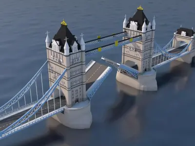 Low Poly London Tower Bridge Landmark Low-poly 3D model