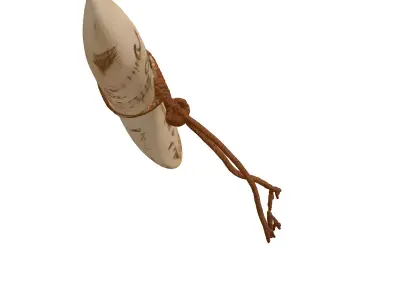 Decorative Hunting Tusk with Rope Low-poly 3D model