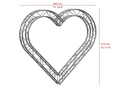 Heart Shaped Aluminum Truss Arch 3D model