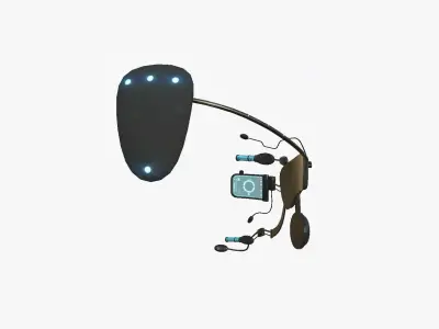 SciFi Glasses E09 Black Blue - Character Design Fashion Low-poly 3D model