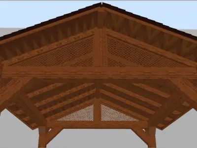 Wooden Arbour 3D model