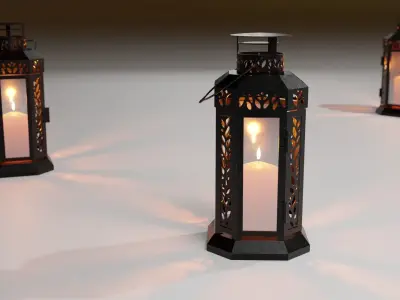 Enrum metal candle lamp 3D model