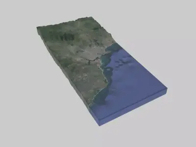 Dar es Salaam City Low-poly 3D model