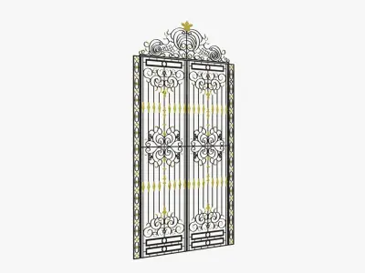 Gate-5 ornate iron gate 3D model