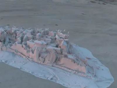 Village Distance ruin rough model 3D model