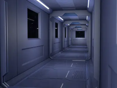 Sci Fi Corridor 3D model 32