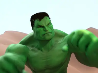 Hulk Rigged and Animated 2018 Low-poly 3D model