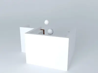Kitchen box with two balls in it Free 3D model
