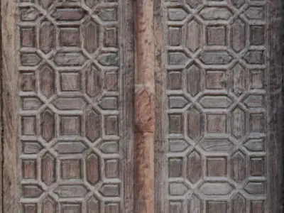 Antique Wooden Door 3D Scan Low-poly 3D model