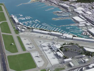 Genoa - Cristoforo Colombo Airport - GOA Low-poly 3D model