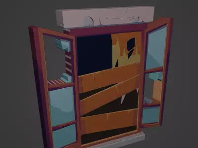 Medieval Window Low-poly 3D model